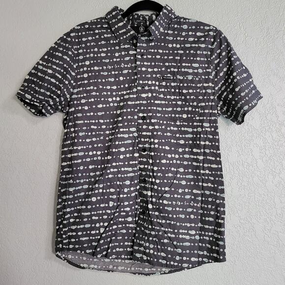 Volcom Modern Fit Men's Small Button Up Short Sleeve Top - Picture 1 of 4
